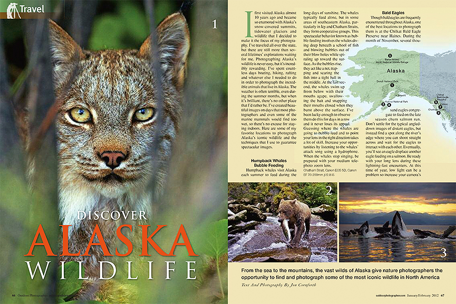 Outdoor Photographer February 2012 Discover Alaska Wildlife Article