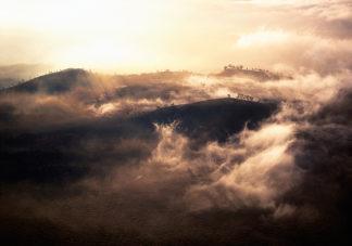 Hualalai Crater Clouds Aerial 2