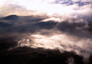 Hualalai Crater Clouds Aerial 5