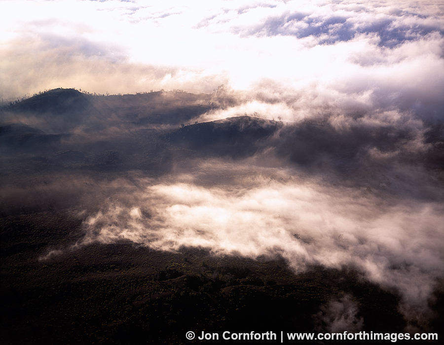 Hualalai Crater Clouds Aerial 5