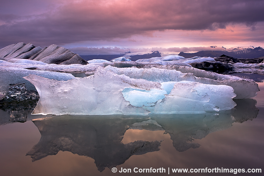 Jokulsarlon Icebergs Sunrise 1